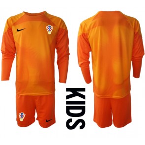 Croatia Goalkeeper Replica Away Stadium Kit for Kids World Cup 2022 Long Sleeve (+ pants)